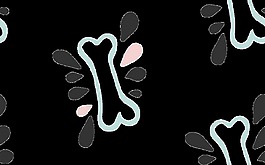 创意狗骨头透明填充图片