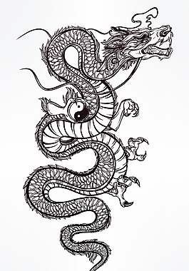 传统中国龙纹装修图案