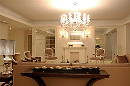欧式简约风室内设计吊灯效果图