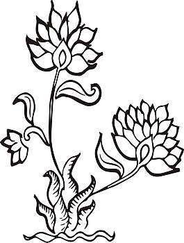 高贵线条花朵素材