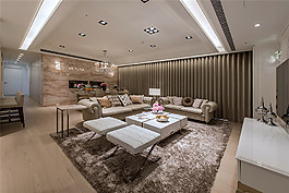 欧式简约风室内设计餐厅地毯效果图