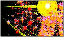 彩色粒子闪烁而过转场带通道