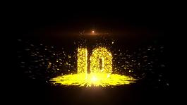 炫丽金色粒子倒计时