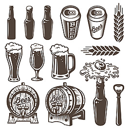 啤酒logo矢量素材