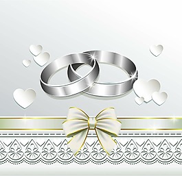 浪漫白金结婚对戒静物