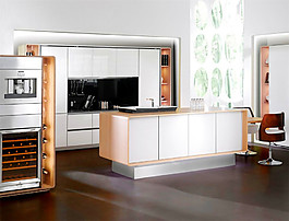 开放式厨房样板间隔断效果图