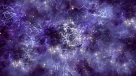 紫色梦幻星光发散特效视频素材