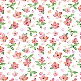 红色碎花水彩手绘填充背景