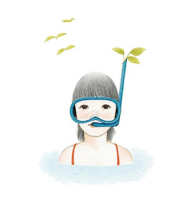 简约潜水人物头像素材