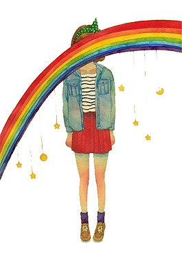 彩虹女孩图案元素