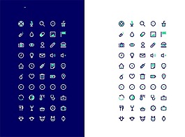 蓝色网页UI指南针放大镜icon图标素材