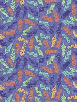 深紫色叶子卡通填充背景矢量素材