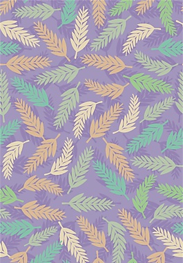 紫色叶子卡通填充背景矢量素