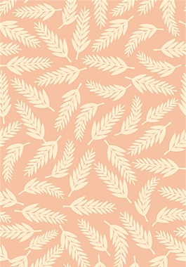 粉橙色叶子卡通填充背景矢量素材