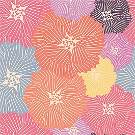 多色红花卡通填充背景矢量素材