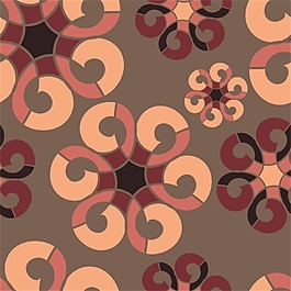 多色六角花卡通填充背景矢量素材