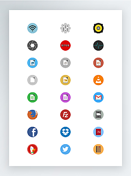 扁平化圆形图标集