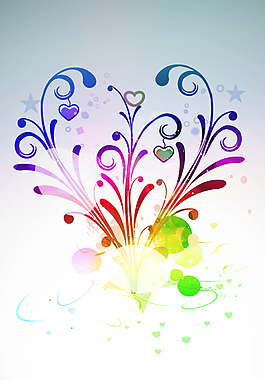 炫彩花纹梦幻背景素材