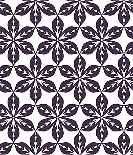 黑色六片花瓣花朵卡通填充背景矢量素材