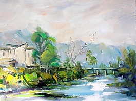 清新风景树木装饰画