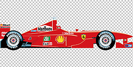 红色侧面f1赛车免抠png透明图层素材