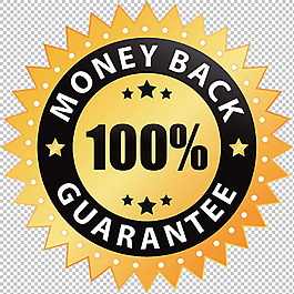 100%退钱金色标签免抠png透明素材