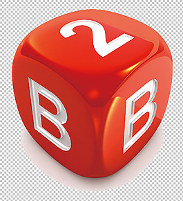 B2B红色方形图免抠png透明图层素材