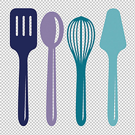 手绘铲子打蛋器勺子免抠png透明素材