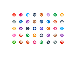 网页UI彩色扁平icon图标设计