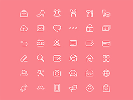 白色服装网页线条icon图标设计