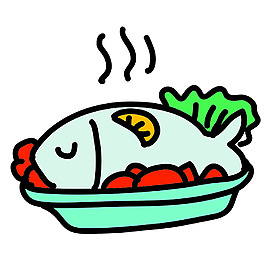 网页ui美食清蒸鱼icon图标