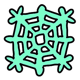 绿色冬天雪花天气icon图标设计