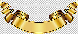 黄金装饰飘带免抠png透明图层素材