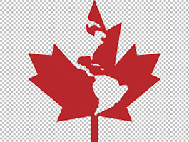 美洲地图枫叶免抠png透明图层素材