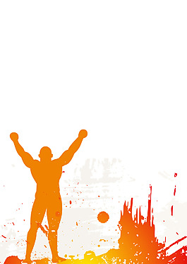 手绘矢量橙色人物涂鸦背景素材