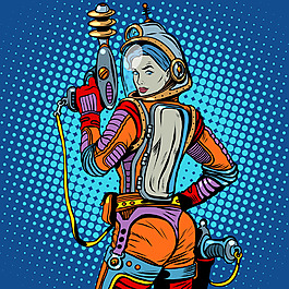 趣味手绘航宇员插画