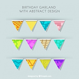 套在抽象设计的生日花环