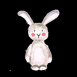 呆萌兔子插画卡通装饰素材