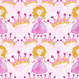 戴皇冠的粉色公主背景素材