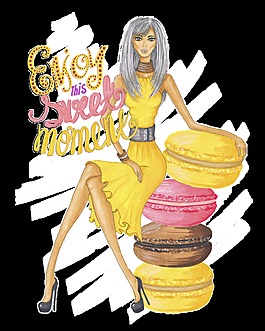 卡通模特透明装饰