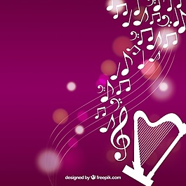 竖琴背景音乐音符