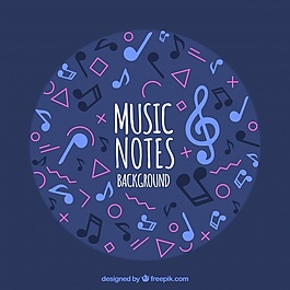 孟菲斯风格的音符背景