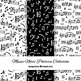 黑白图案的音符