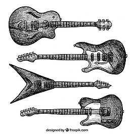 在复古风格的电吉他的选择