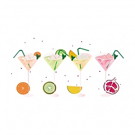水果鸡尾酒集合