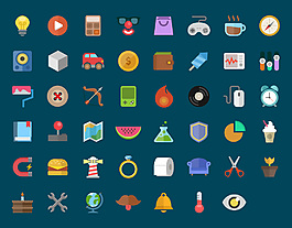 彩色扁平网页定位眼睛磁铁剪刀icon图标