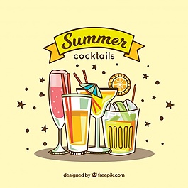 热带背景鸡尾酒