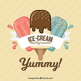 美味冰淇淋的复古背景