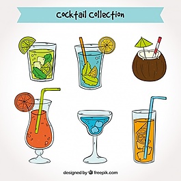 各种手工制作的鸡尾酒