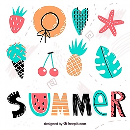 夏季手绘要素的多样性